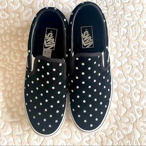 NWOT Vans Polka Dot Platform Slip On Shoes
